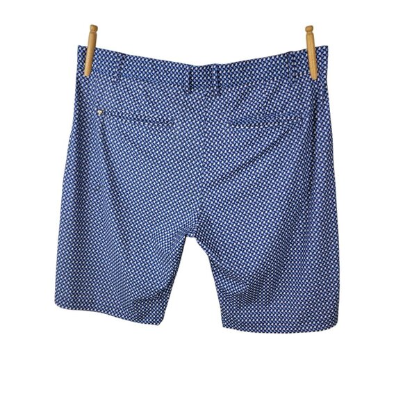 Greyson Montauk Short Adult 36 Performance Golf Chino Wolf Print Stretch Blue - Picture 4 of 7